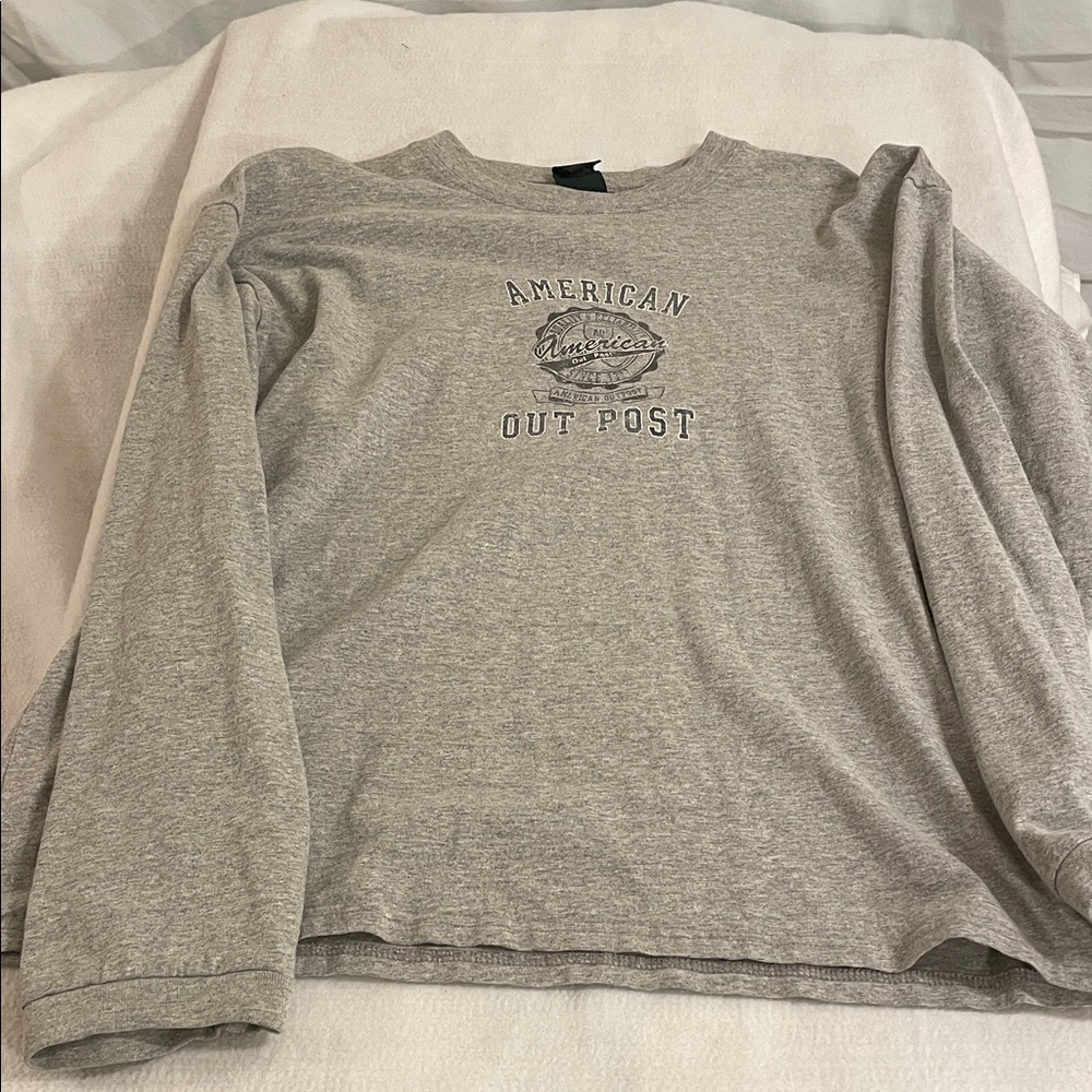 American Outpost Gray Long Sleeve Tee